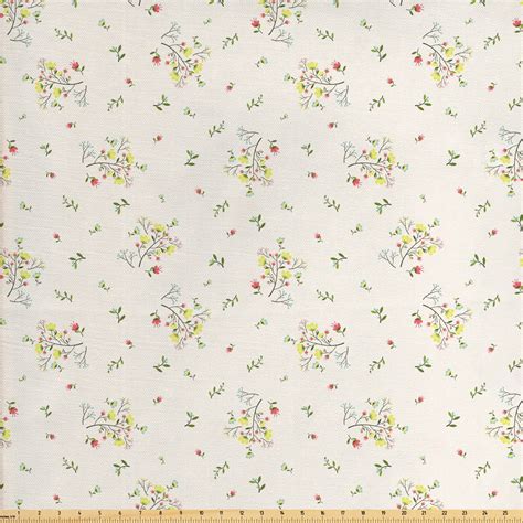 Floral Fabric By The Yard Ornamental Bouquets Of Spring Season Summer
