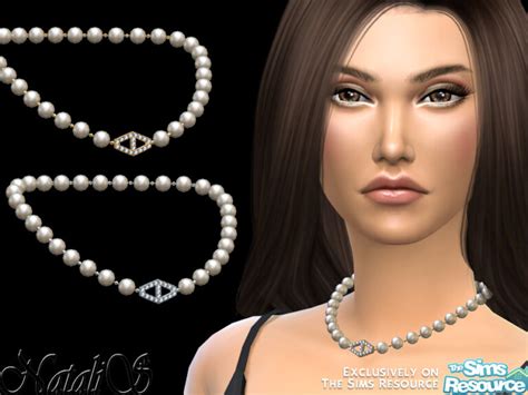 Diamond Hexagon Pearl Necklace By Natalis At Tsr Sims 4 Updates