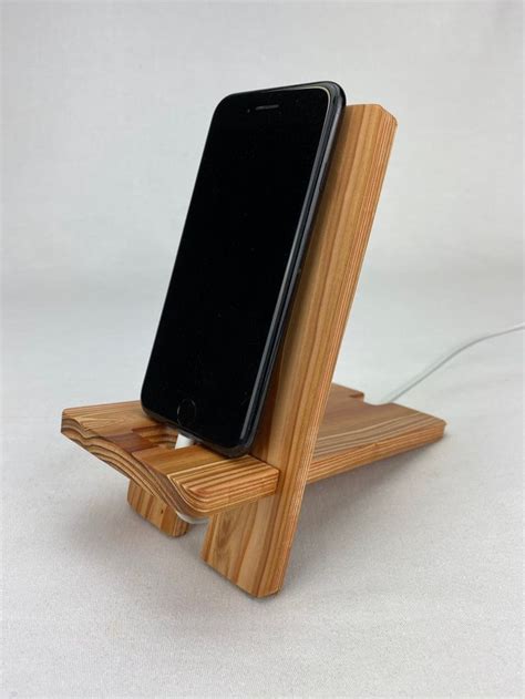 Solid Handmade Cedar Wooden Phone Display Holder Etsy Wooden Phone