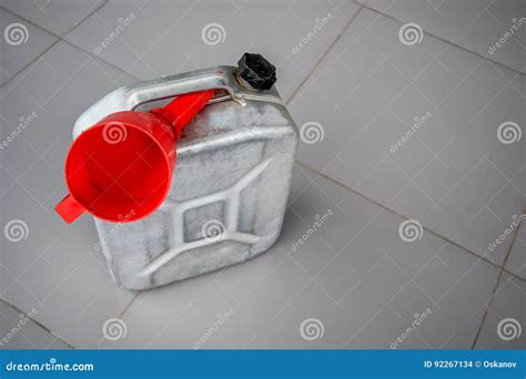 Gasoline Canister With Red Funnel Stock Photo Image Of Petrol Auto