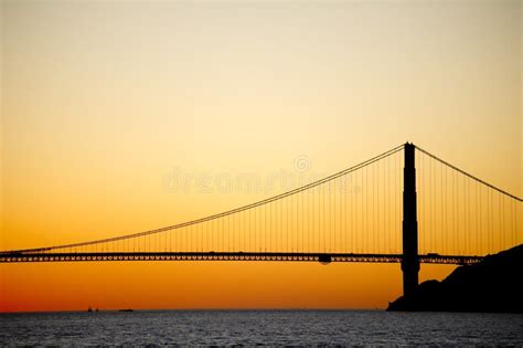 Golden Gate Bridge Sunset Silhouette Stock Image Image Of Gate
