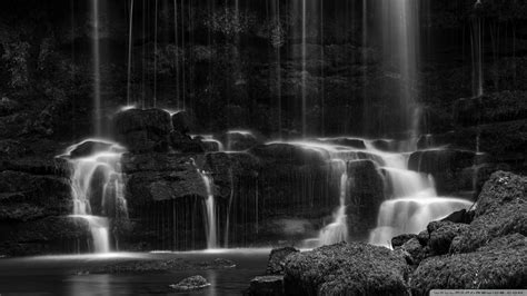 Black And White Waterfall Wallpapers Wallpaper Cave