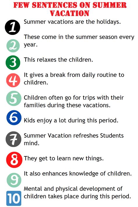 Few Lines On Summer Vacation In English For Kids Your Hop