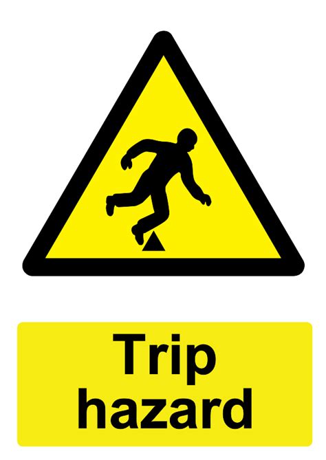 Public Safety Staff Equipment Caution Trip Hazard Warning Stickers X 2