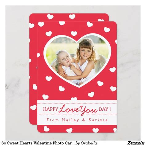So Sweet Hearts Valentine Photo Card Red Zazzle Happy Valentines