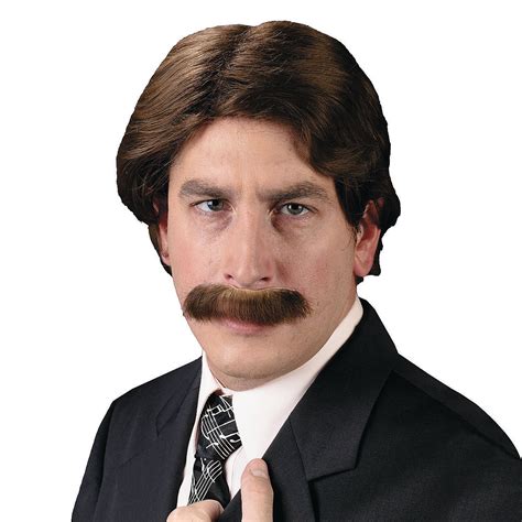 1100 70s Mens Wig And Mustache Set Mens