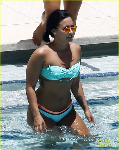 Demi Lovato Enjoys Bikini Clad Day Off By The Pool In Miami Photo Bikini Demi Lovato