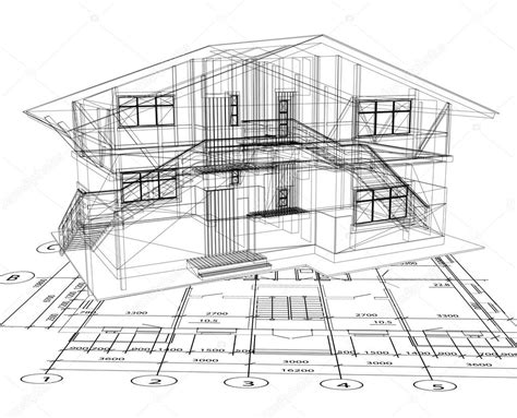 Architecture Blueprint Of A House Vector — Stock Vector © Emaria 4357444