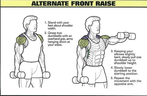 A Diagram Showing How To Do An Alternating Front Raise