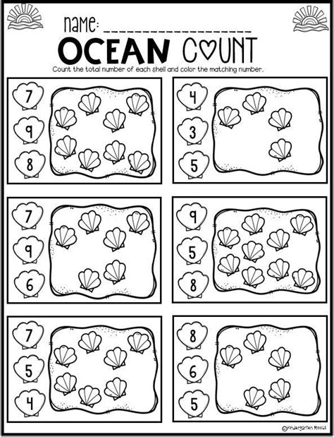 Preschool Ocean Math And Literacy Worksheets Activities Ocean Animals