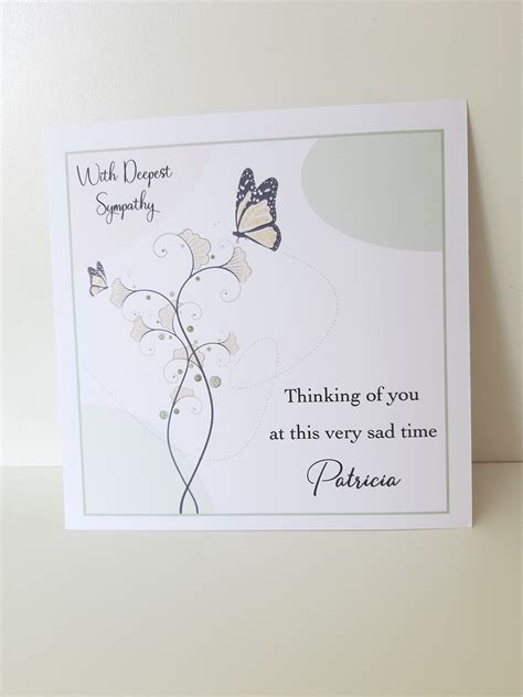 Personalised Bereavement Card With Deepest Sympathy Handmade Card
