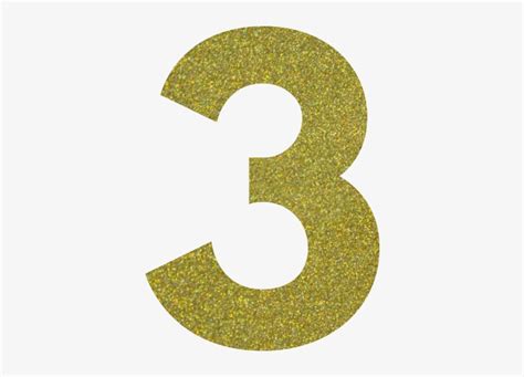 Confetti Gold Gold Glitter Number 3 Free Transparent Png Download