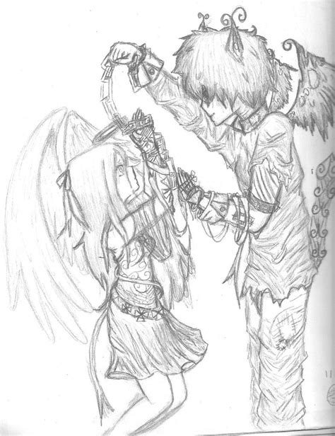 Devil And Angel Drawing At Getdrawings Free Download