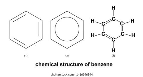 Three Ways Draw Chemical Structure Benzene Stock Vector Royalty Free