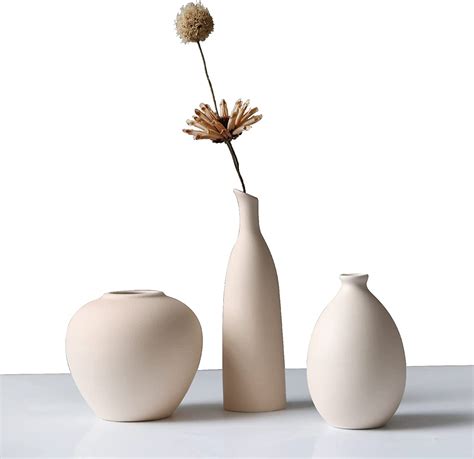 Abbittar Ceramic Vase Set Of 3 Flower Vase Minimalism Style For Rustic Home Decor