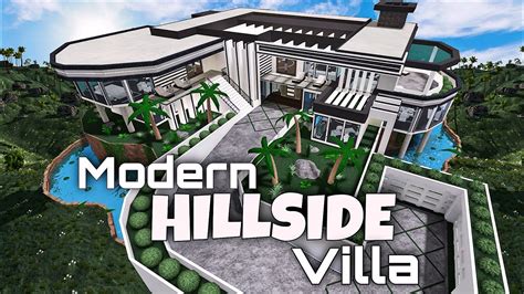 Bloxburg Modern Hillside Villa Tour No Large Plot Youtube