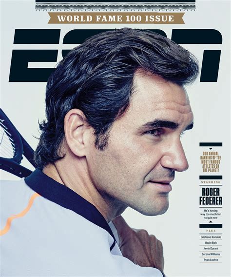 Roger Federer On The Cover Of Espn Magazine Worldfame100 Espn