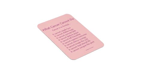 What Cancer Cannot Do Poem Magnet Pink Text Zazzle