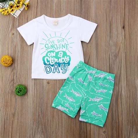 2019 Baby Boy Clothes Set Newborn Summer Kids Beach Outfit Infant