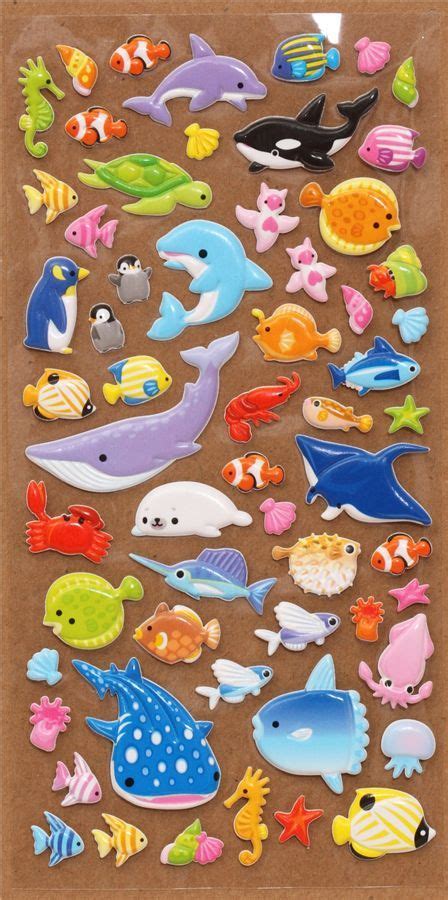 Cute 3d Sponge Sticker Book Set With Sea Animals 545 Kawaii Stickers