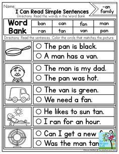 3 write a sentence using the words in the word bank skill sheets, + a certificate of praise. How to Teach CVC Word Families! | Cvc word families