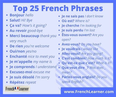 Top French Phrases Frenchlearner Com