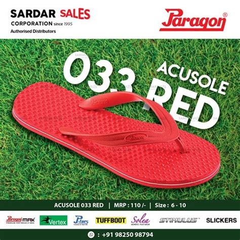 Eva Daily Wear Paragon Acusole 033 Red Slipper Size 6 10 At Rs 110