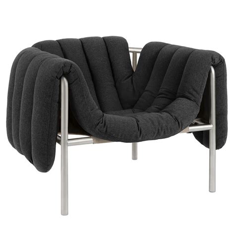 Puffy Lounge Chair Anthracite Stainless Steel Finnish Design Shop
