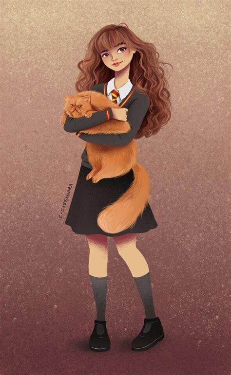 Hermione And Her Cat Art Harry Potter Harry Potter Harry Potter Fan Art