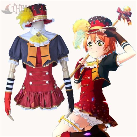 Athemis New Arrival Love Live Hoshizora Rin Cosplay Costumes Spaghetti Strap Dress Sexy Mini