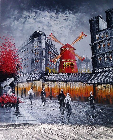 Paris Painting Moulin Rouge Paris Painting Realism Painting Canvas