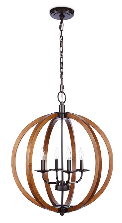 Contemporary Metal And Wood Frame Orb Chandelier In 2020 Orb