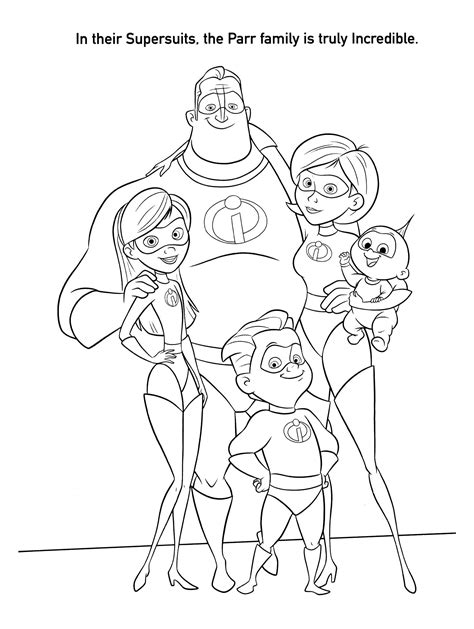 Incredibles Coloring Pages Printable Free