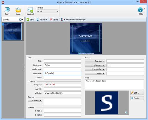 Business card reader is an excellent tool for business people, exhibitors at trade shows, expo attendees and sales staff — anyone who networks regularly! ABBYY Business Card Reader Download
