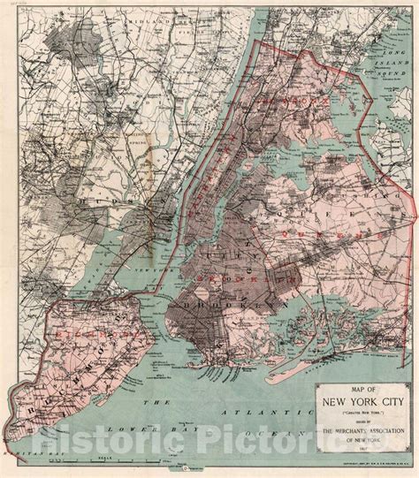 Historic Map 1897 New York City Environs Vintage Wall Art Nyc
