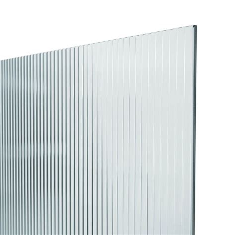 10mm Narrow Reed Fluted Shower Screen Fixed Glass Panel 2050mm High Sunlight Bathrooms