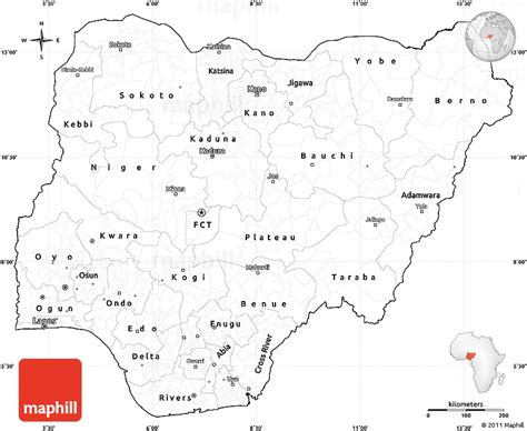 Blank Simple Map Of Nigeria Images