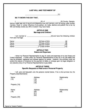 This makes it easier for the users to see the sample form and then fill it likewise. Bill Of Sale Form Georgia Last Will And Testament Form ...