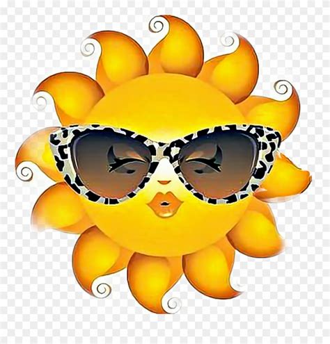 Sun Sticker Sunshine Emoji With Sunglasses Clipart 3355052
