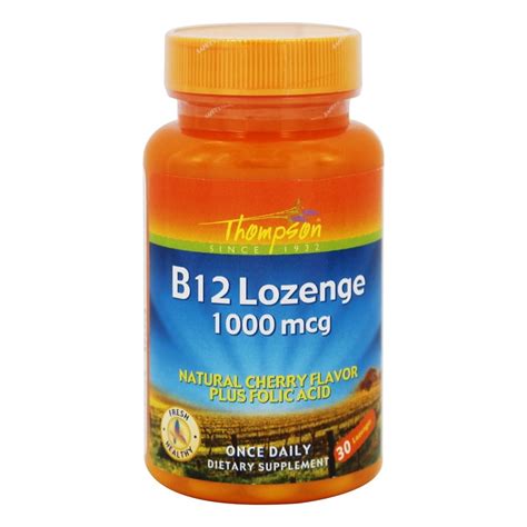Thompson Vitamin B12 Lozenge Natural Cherry Flavor 1000 Mcg 30