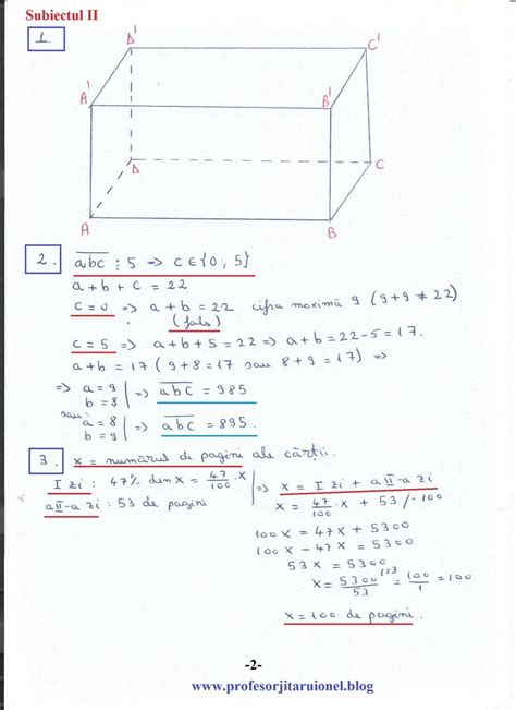 Model Rezolvat 3 Simulare Evaluarea Națională 2018 Matematică Clasa A