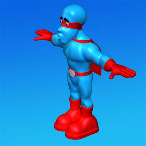 3d Model Cartoon Superhero