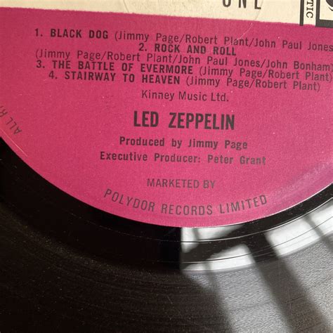 Led Zeppelin Iv Plum Label 1st Press 1971 Vinyl Lp A3 B3 Rare