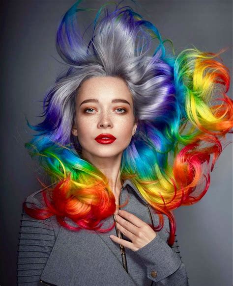 Rainbow Hair Hair Inspiration Color Cool Hair Color