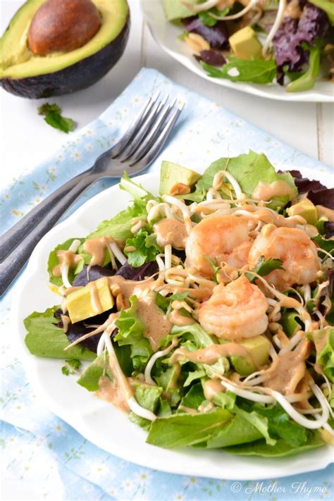 For a savory, fruity aroma with the rice noodles and seafood, apricots or plums sometimes replace the nectarines and work for this recipe, too. Thai Shrimp Salad with Peanut Dressing | Mother Thyme