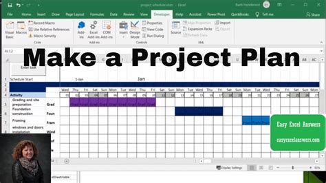 How To Make A Project Plan In Excel Youtube