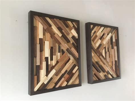 Modern Rustic Art Geometric Wood Art Reclaimed Wood Art Modern