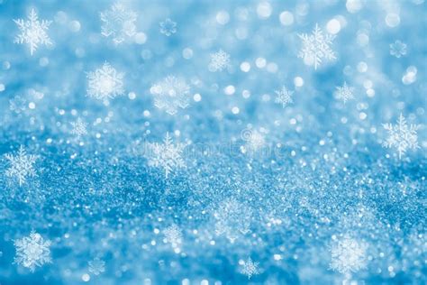Blue Glitter Sparkles Snow Flakes Background Stock Image Image Of