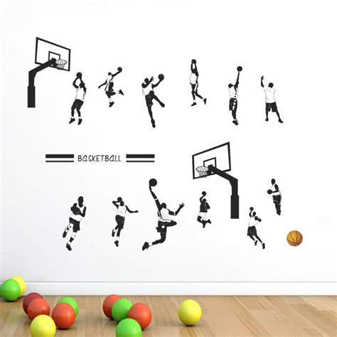 2018 Playing Basketball Slam Dunk Sport Wall Sticker Removable Art