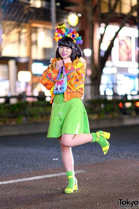 Colorful Tokyo Street Style W Handmade Rainbow Plushie Headdress